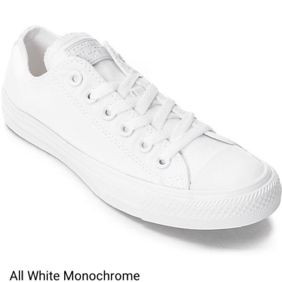 Siam Red White & Luxe Crystal Red Low Top Converse Sizes 5-14 With Ribbon Laces - Picture 6 of 14